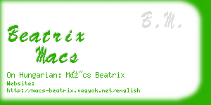 beatrix macs business card